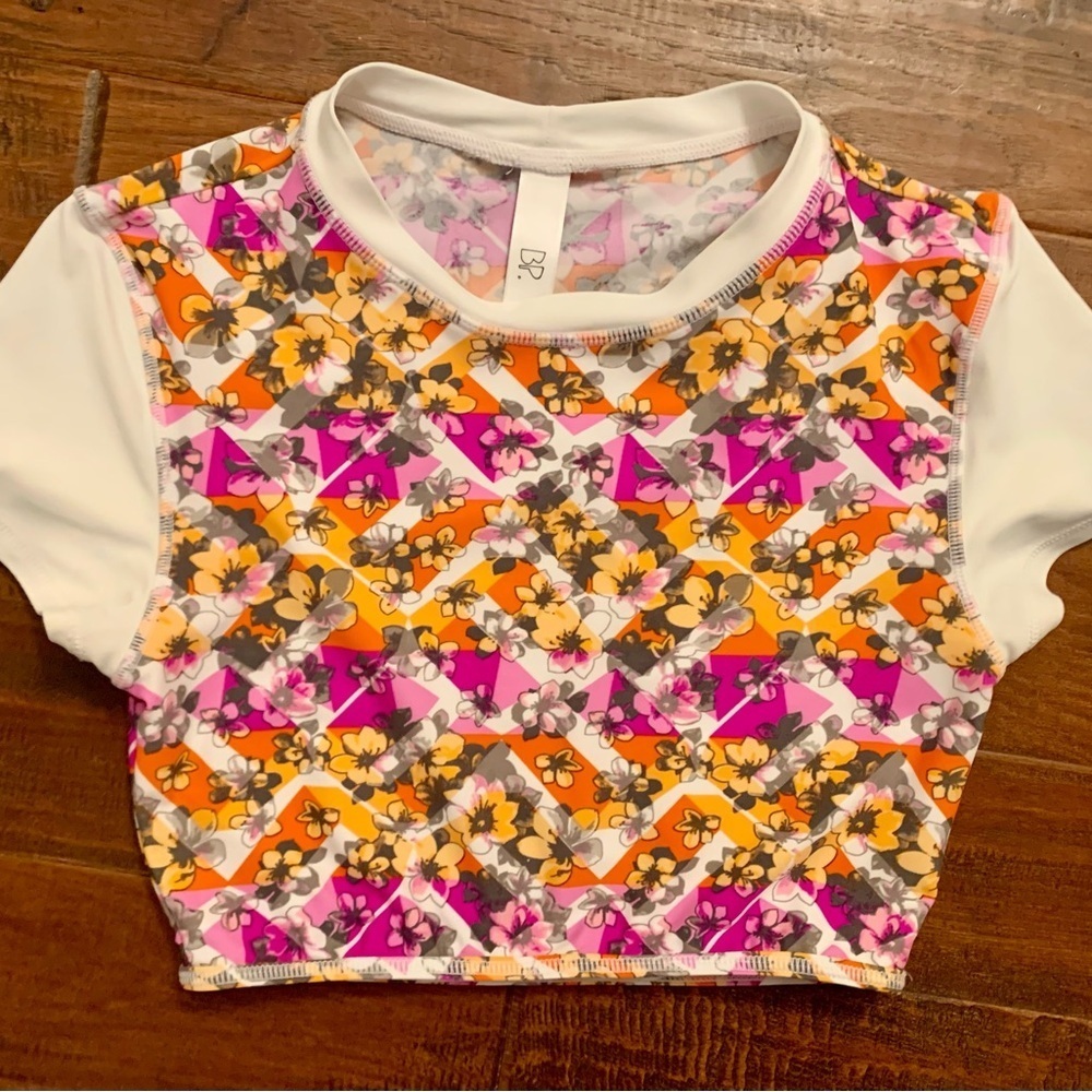 BP Orange and Pink Floral Crop Top